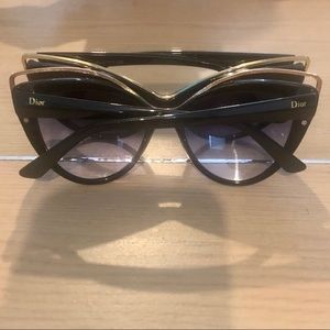 Black with Gold Trim Cat Eye Sunglasses
